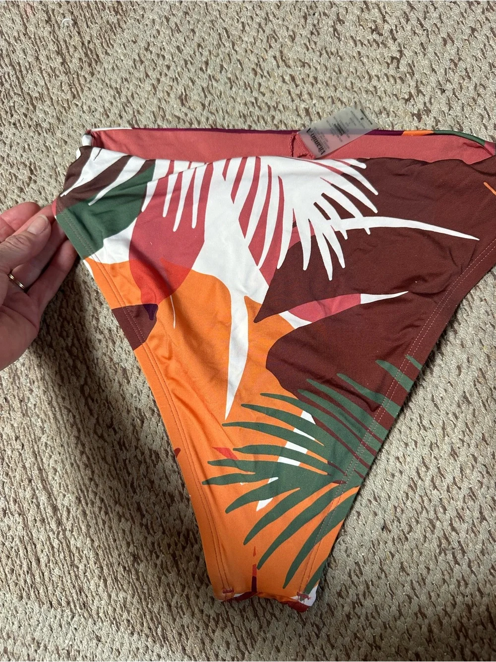 High-Waist Tropical Print Bikini Bottom - Vitamin A for Target